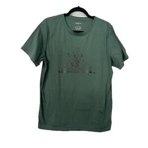 SHEIN Women’s Graphic Tee Green Floral Book Print T-Shirt Size L